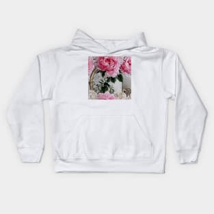 Large, vintage French country roses Kids Hoodie